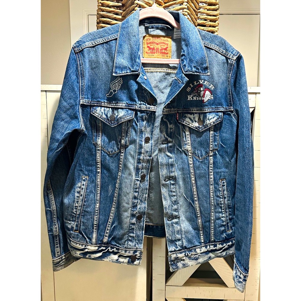 Levi Strauss & Co. Men's Blue Denim Jacket M 72334 Button Embroidered Logo
